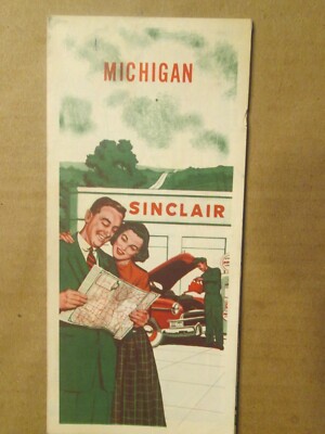 Sinclair Highway Road Map of Michigan 1953