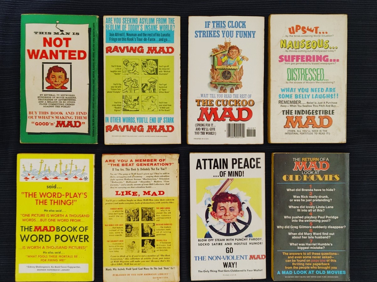 Vintage MAD Magazine Paperback Books Lot of 8 | eBay