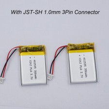 2pcs 3.7V 350mAh 1.295Wh Li Battery 402535 Li-ion JST-SH 1.0mm For DashCam GPS