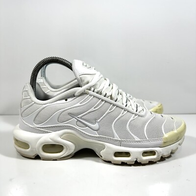 Nike Air Max Plus Shoes Women's Size Triple White Pure Platinum