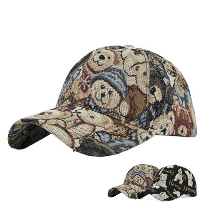 Little Bear Print Cute Bear Baseball Cap Bear Print Baumwolle Snapback Caps