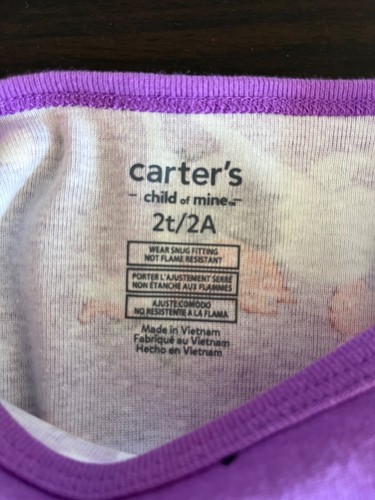 NWT Carter's Girls 2T Halloween Unicorn Purple Two-Piece Pajamas PJs Outfit - Picture 3 of 3