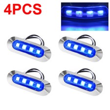 4x Marine Boat LED Courtesy Lights Cabin Deck Walkway Stair Light Blue 12V -24V