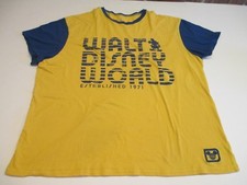Walt Disney World Established 1971 Yellow  Blue Ringer XL Short Slve Tee Shirt