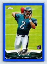 2013 Topps Chrome MATT BARKLEY Blue Refractor /199 Rookie Card RC #162 Eagle USC. rookie card picture