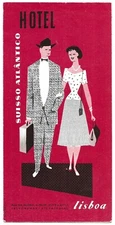 Suisso Atlantico Hotel Brochure Lisbon Portugal Interior Photo Images Map 1957