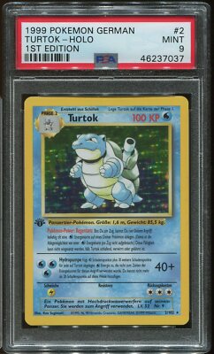 Turtok / Blastoise PSA 9 German 1st Edition Base 1999 Pokemon Holo