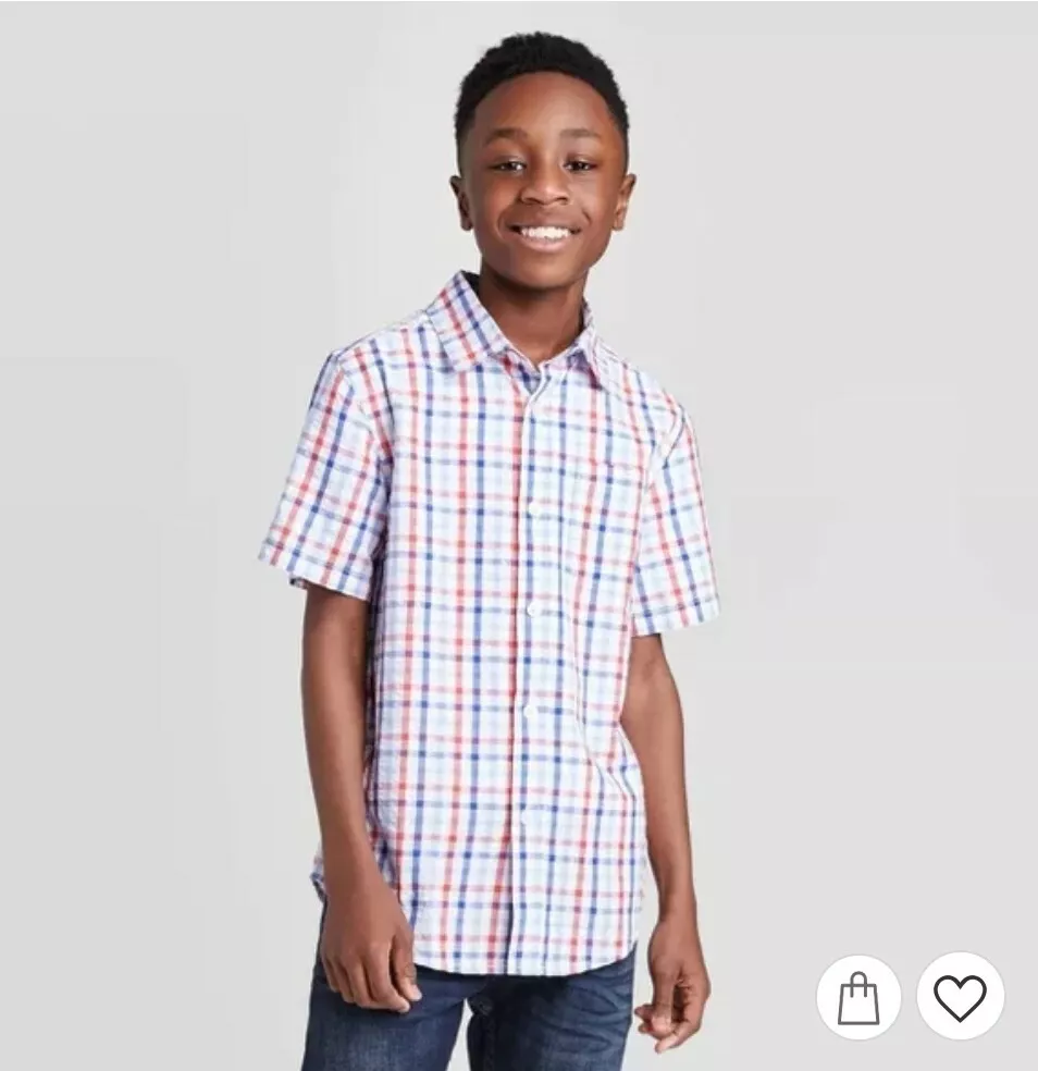 Boys Americana Short Sleeve Button Down Shirt Cat Jack eBay