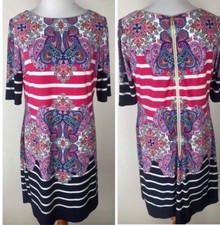 Eliza J Printed Jersey Shift Dress Size 6 Colorful