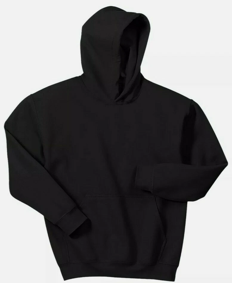 Gildan Heavy Blend Hooded Sweatshirt Pullover Youth Black Kids Youth Size LARGE - Image 4 of 4