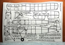 LEMBERGER LD 20B BALSA FREE FLIGHT MODEL AIRPLANE PLANS 13" WINGSPAN