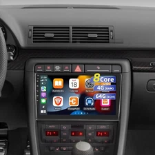 9"QLED Android Apple Carplay Car Stereo 64G Radio GPS Wifi For Audi A4 2000-2009