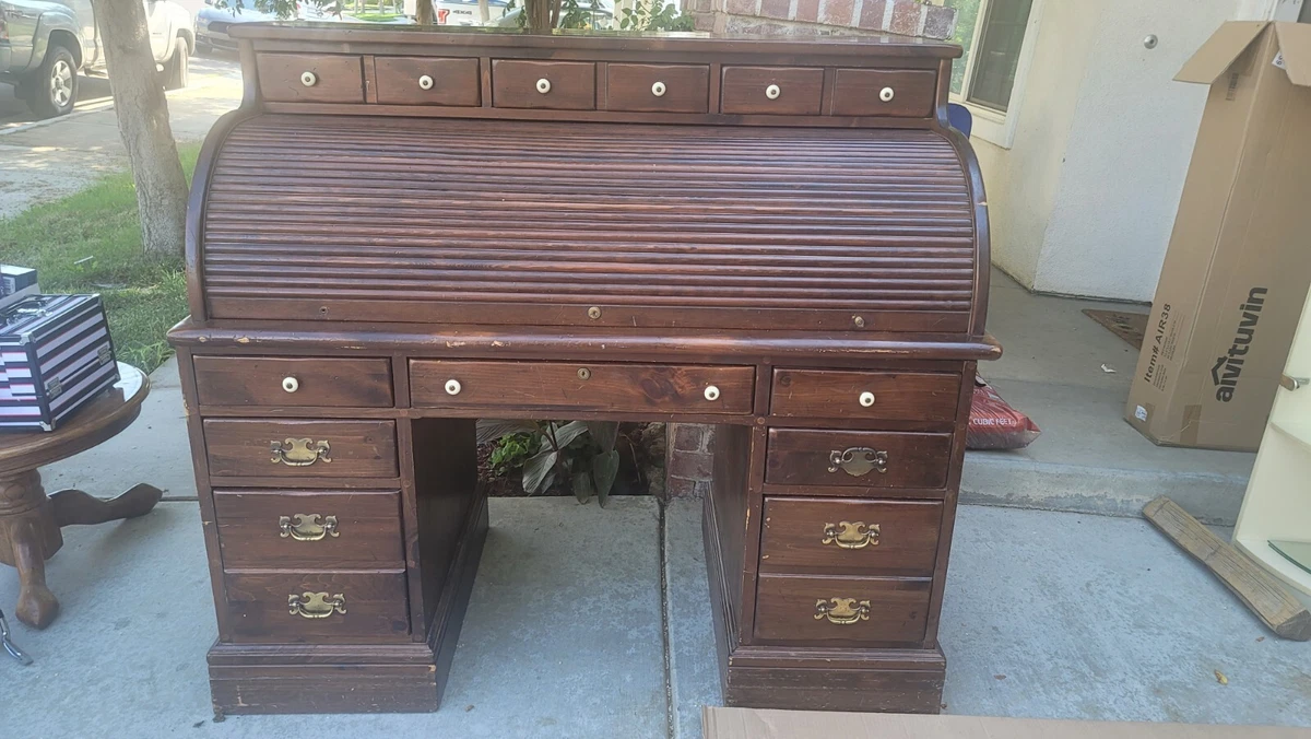 Pine roll top desk for sale deals