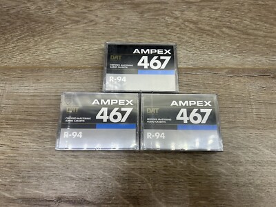 Vintage AMPEX 467 R-94 Certified Mastering Audio Tape Cassette Lot Of 3 New