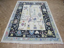 10 x 14 Hand Knotted Ivory Turkish Knotted Oushak Oriental Rug G10310