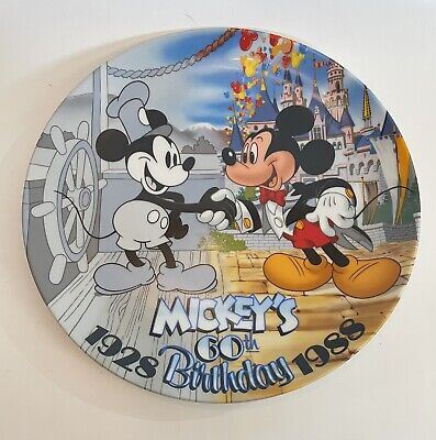 Walt Disney World Mickeys 60th Birthday 1928 1988 Plate Japan With Price  Tag!