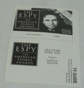 Uncut TV Ad Slick ~ The ESPY American Sports Awards hosted by DENNIS MILLER