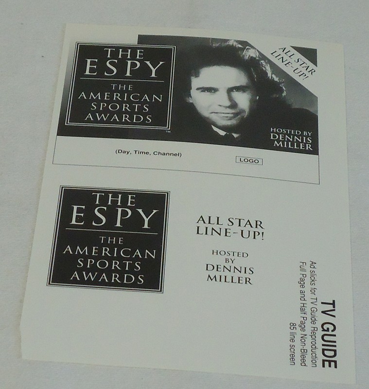 Uncut TV Ad Slick ~ The ESPY American Sports Awards hosted by DENNIS MILLER