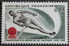 Timbre - FRANCE - Championnat du Monde Ski nautique - Neuf ** - YT1395 - 1963