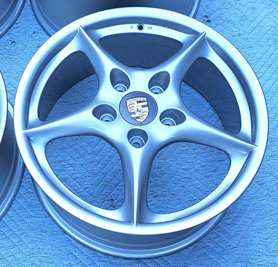 18 NEWLY POWDER COAT SILVER OEM FACTORY PORSCHE 911 993 996 CARRERAll ...