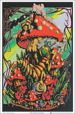Mushroom/Caterpillar Blacklight Poster 23 x 35
