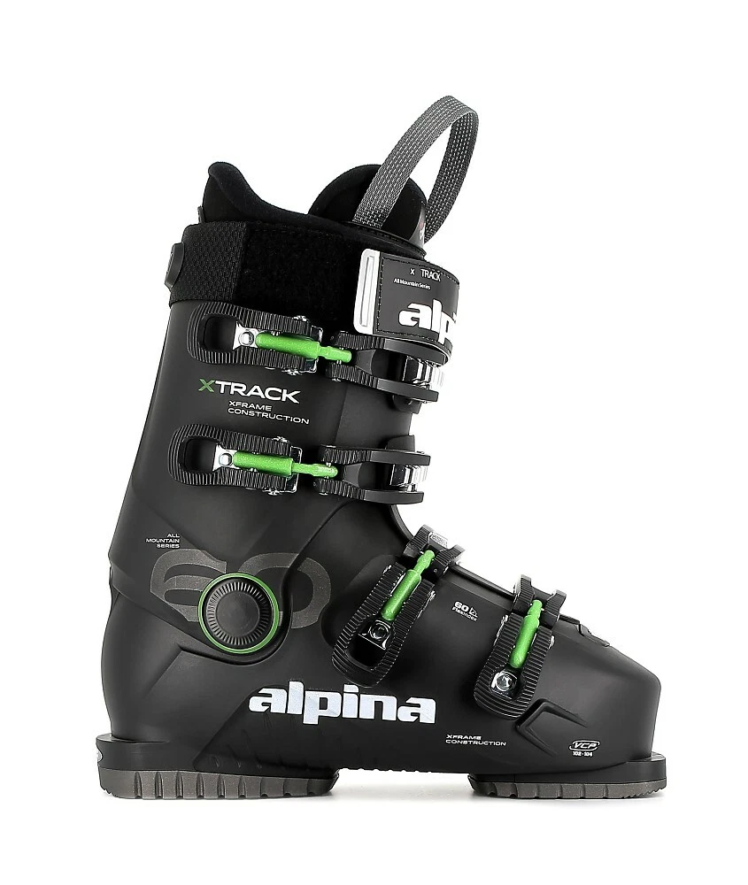 NEW $350 Men's Alpina XTrack 60 Black Green Ski Boots Most