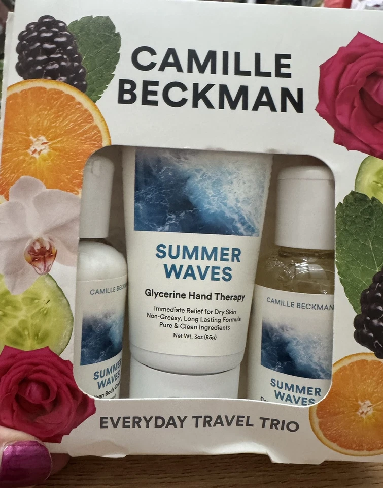 Camille Beckman Summer Waves Everyday TSA Juego de 3 piezas trío tamaño viaje - NUEVO Foto 3 de 4