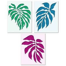 Tropical Leaf Stencil Set   Palm Jungle Botanical Plant Nature Foliage