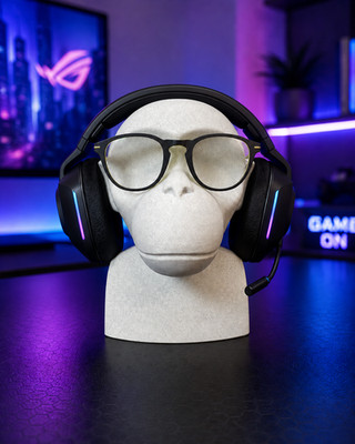 Monkey Gaming Headset & Brillenhalter Ständer - Gamer Schreibtisch Display Mehrfarbig