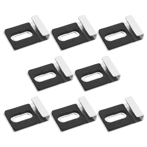 8Pcs Stainless Steel Mirror Hanging Hardware Clips Silver Sturdy Wall Mount - Afbeelding 3 van 12