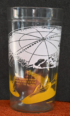 1950 s NUCLEAR SUBMARINE NAUTILUS TRIBUTE GLASS Polaris Skipjack