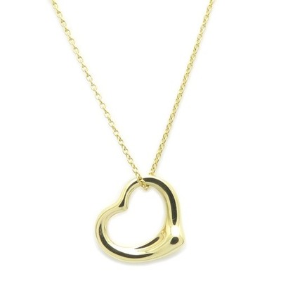 TIFFANY&Co. Open heart 18K Yellow Gold Necklace Elsa peretti /295418