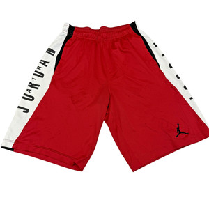 Jordan Shorts Boys XL 13-15 Red White Dri-Fit Basketball Colorblock Mesh
