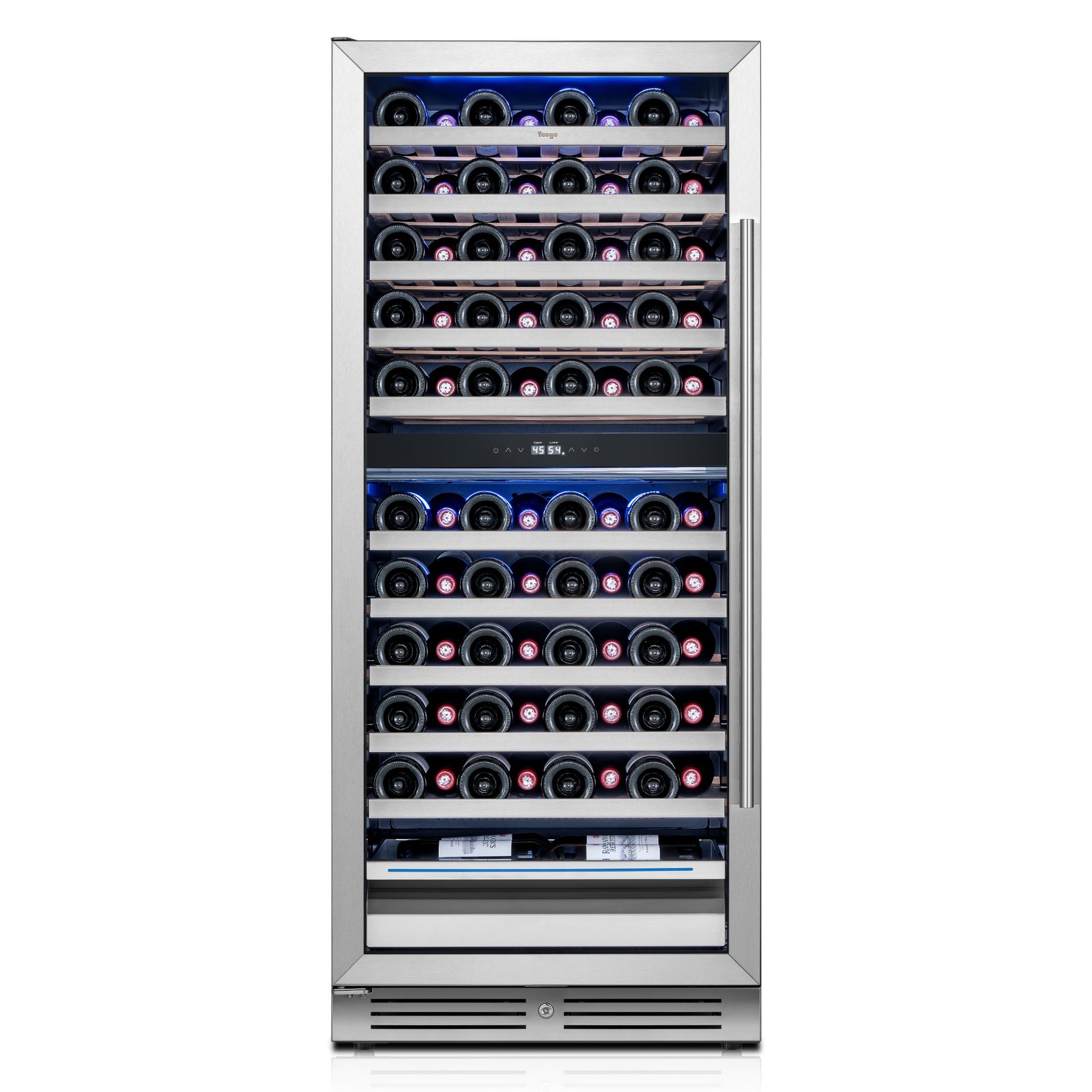 Yeego Wine Cooler 89 Bottles Large Capacity 40&deg;-65&deg;F Dual Zone Refrigerator