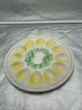 Norleans Brand Deviled Egg Platter Serving Plate Vintage Multi Color Ceramic