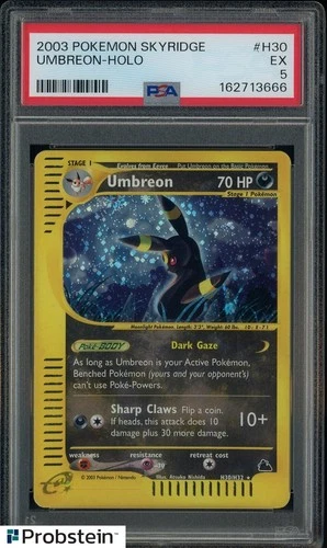 2003 Pokemon Skyridge #H30 Umbreon Holo PSA 5 EX SWIRL