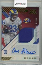 2020 Panini XR Cam Akers Rookie Swatch Autographs Red /75 Rams Card