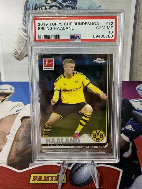 Erling Haaland 2019 Topps Chrome Bundesliga Borussia Dortmund PSA 10