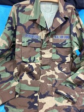 Lot Of 11 Vtg US Army Jacket Men's LG Long Green Woodland Camo Buttons pockets