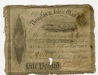 douglas and isle of man £1 banknote 1845 fair/fine