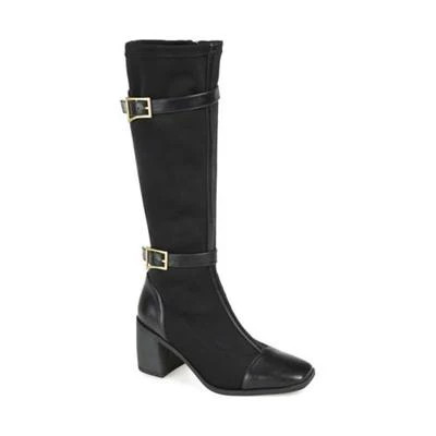 Journee Collection Women's Gaibree 9W Stacked Heel Riding Boots - Black, NIB