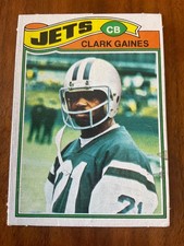 1977 Topps Mexican #306 Clark Gaines rookie card (RC). Card is short print (SP). rookie card picture