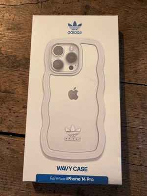 Adidas Originals iPhone 14 Pro Shockproof Case Wavy White Transparent Trefoil
