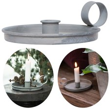 Vintage Metall Kammerleuchter Henkel Stabkerzen-Halter Kerzen-Ständer Leuchter