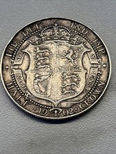 1902 Half Crown Silver 0.925 Edward Antique Coin Good Condition Vintage Coin Uk