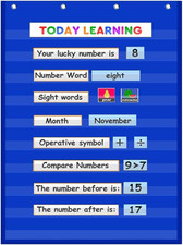 Standard Pocket Chart Clear 10 Pockets Chart for Classroom  Home Heavy Duty Han