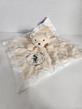 Chicago White Sox Bear Lovey MLB Baseball Beige 13.5" Satin Back Baby Fanatic
