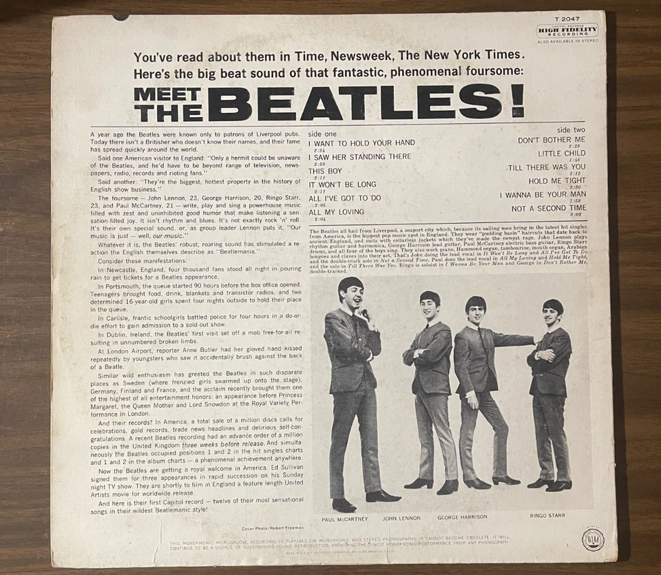 The Beatles Meet The Beatles 1964 No Ascap No Bmi No Publishing Credits! RARE! Foto 2 de 4