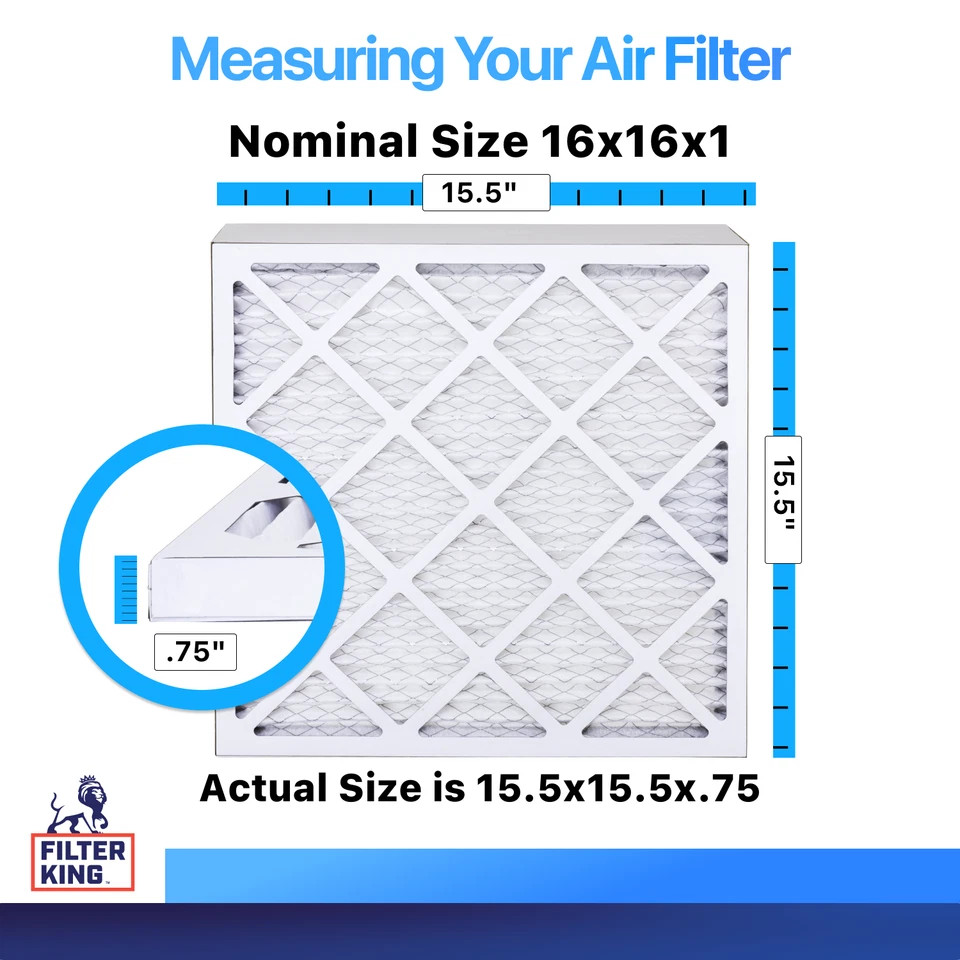 Filter King 16x16x1 Air Filter 12-PACK MERV 8 Actual Size 15.5 x 15.5 x .75" - Image 2 of 4