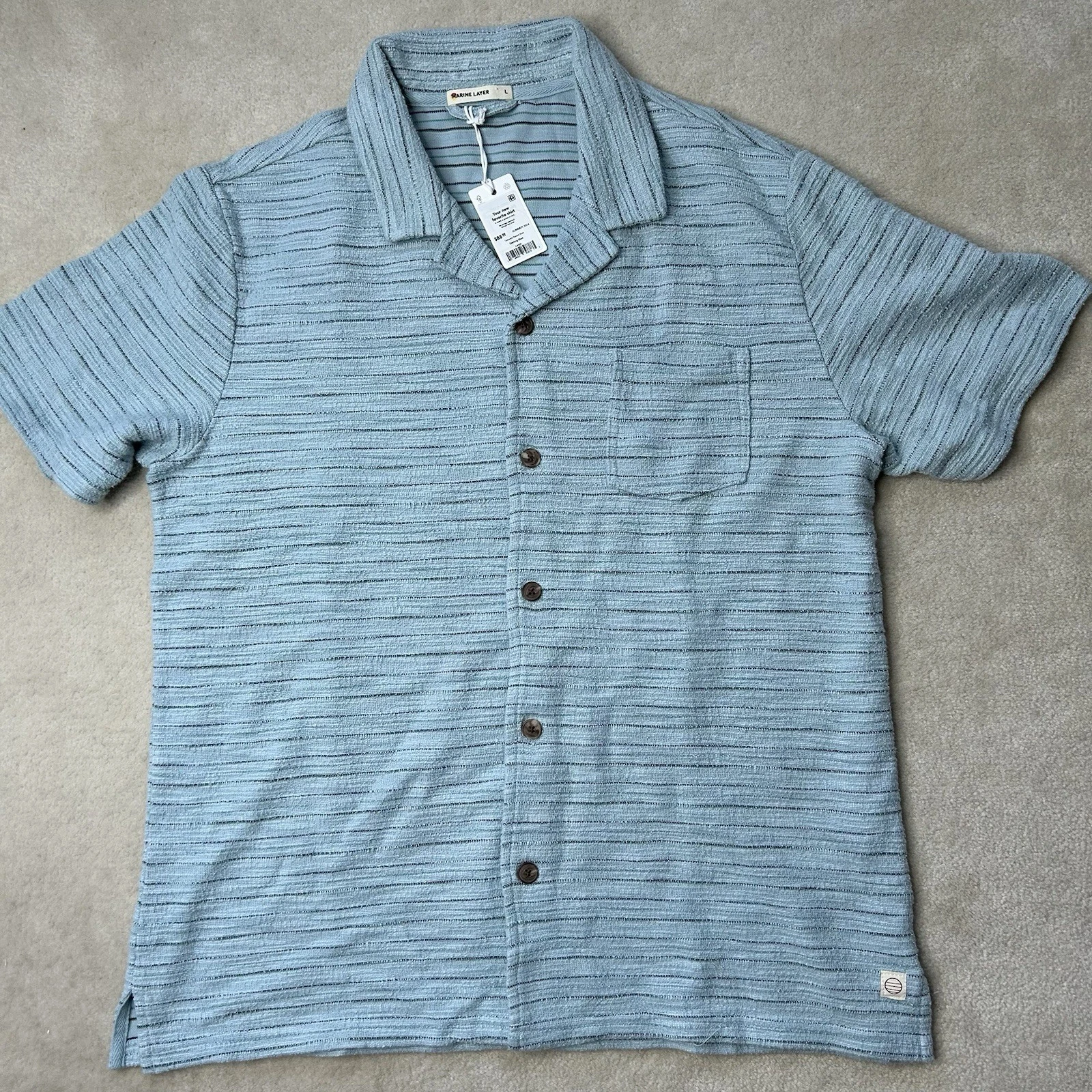 Marine Layer Resort Shirt Men’s Large Button Up Short Sleeve Sweater
Opens in a new window or tab
